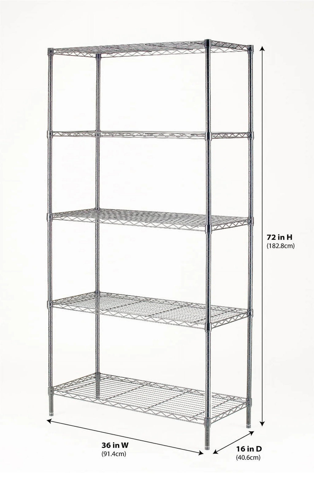 Chrome Wire 5-Tier 1750lb Capacity S4015