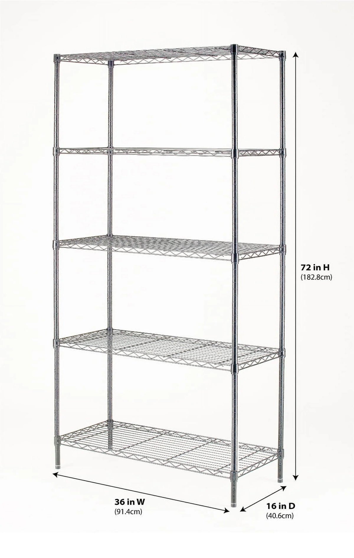 Chrome Wire 5-Tier 1750lb Capacity S4015