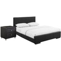 Black Upholstered Full Platform Bedroom Set O32389