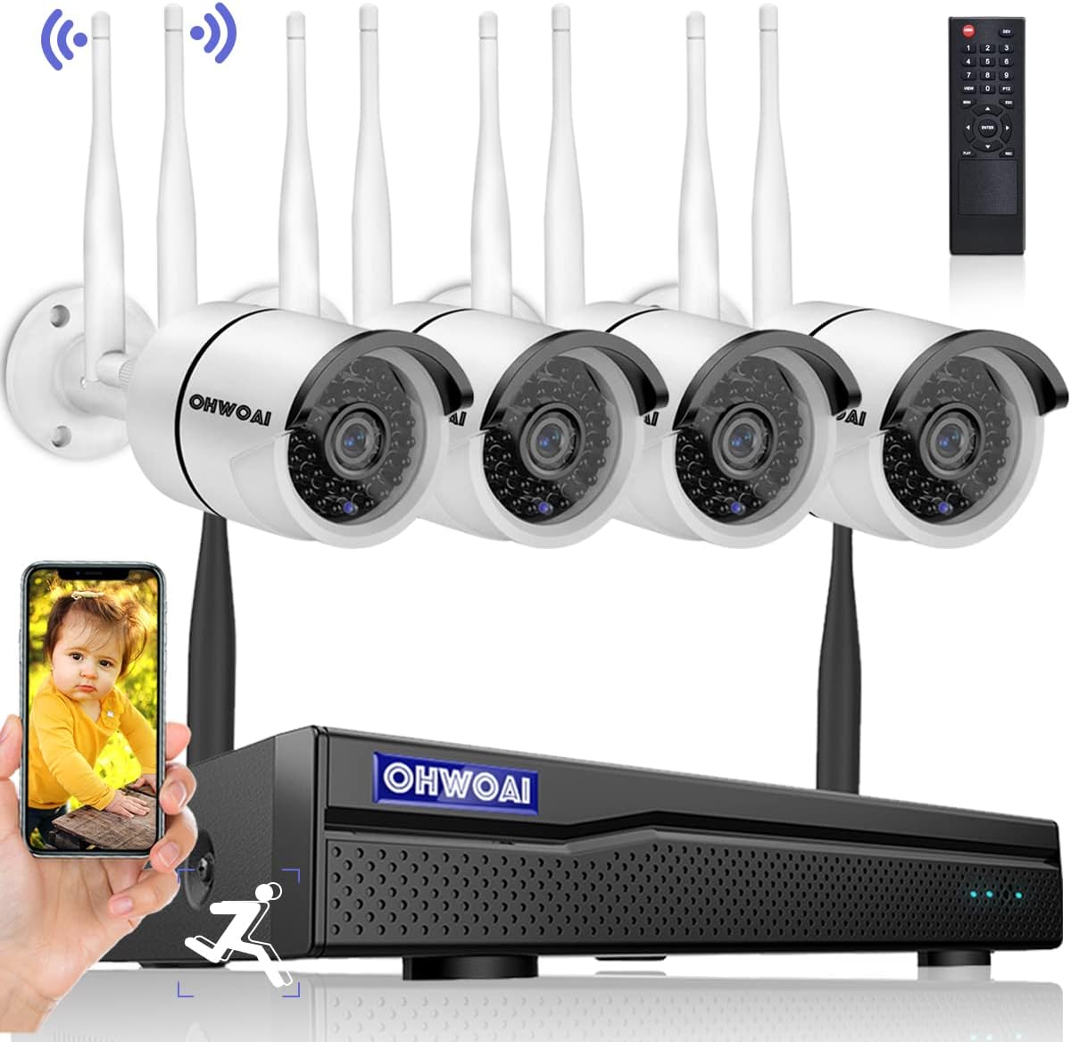 8 Channel 1080P Wireless Security Camera System with 1TB Hard Drive F80216