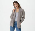 Gray Shawl Collar Cardigan U618