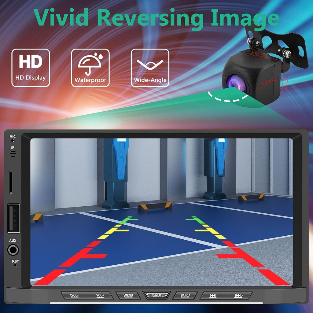Double Din Car Stereo with 7” Touchscreen and Backup Camera S921026