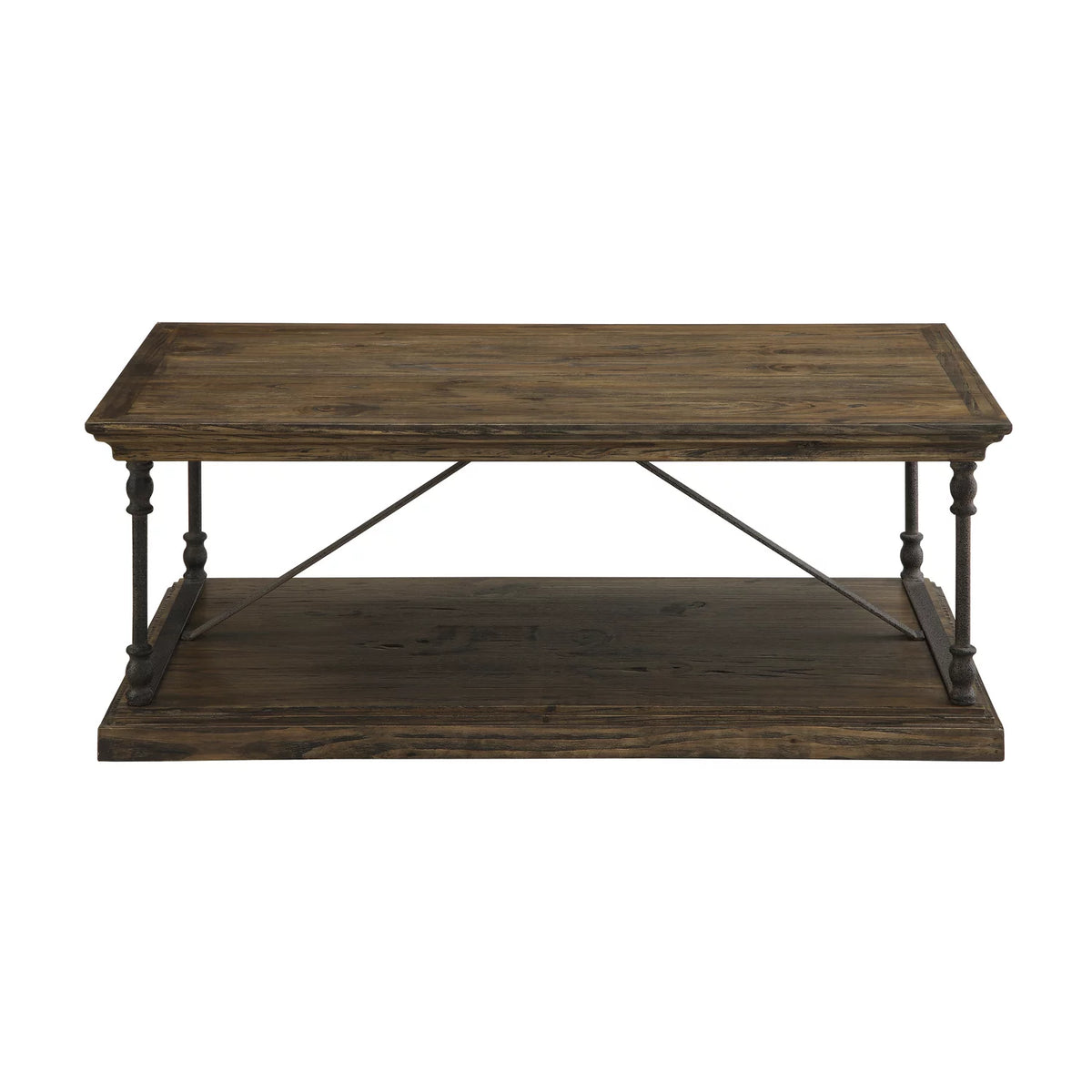 Medium Brown Cocktail Table with Slab Top and Base Q8792