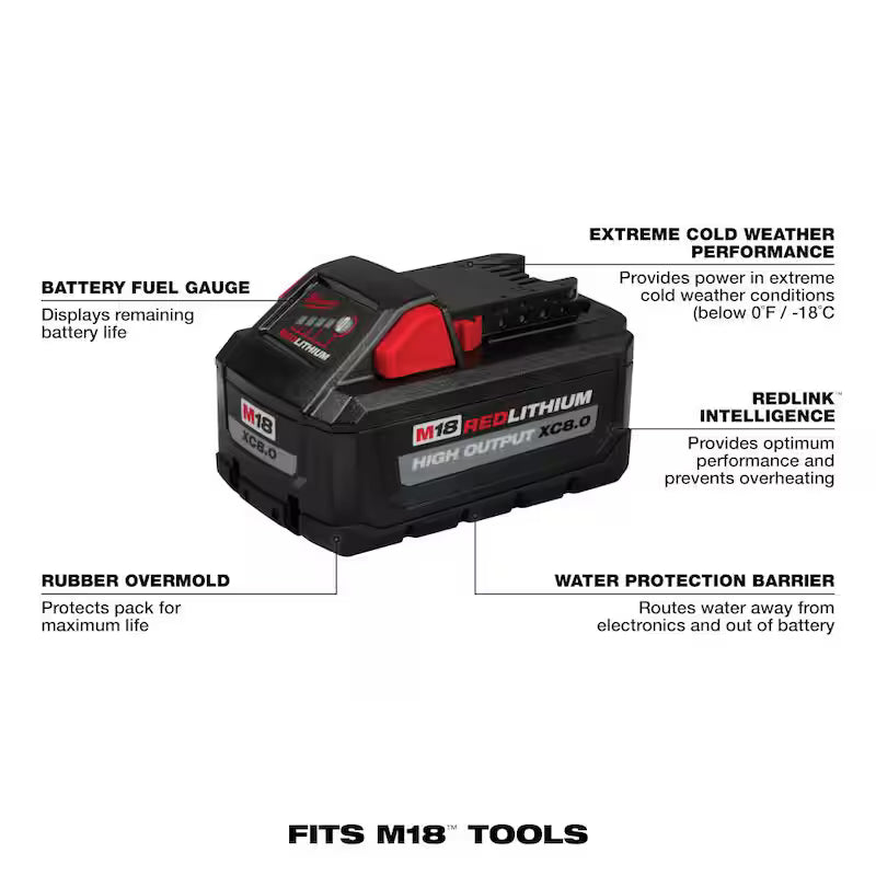 18-Volt Lithium-Ion Cordless Tower Light with Charger and 8.0 Ah Battery R53278