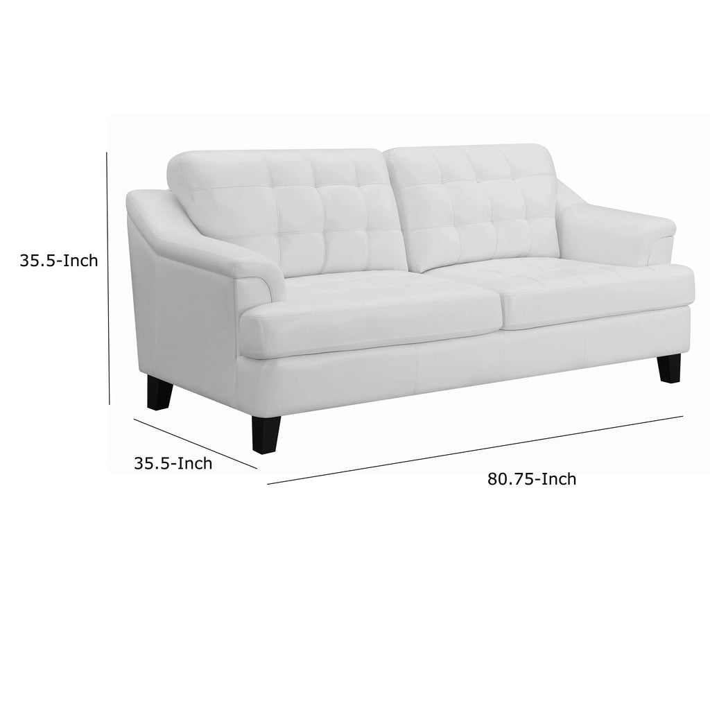 White and Black Faux Leather Upholstered Wooden Sofa Z31171