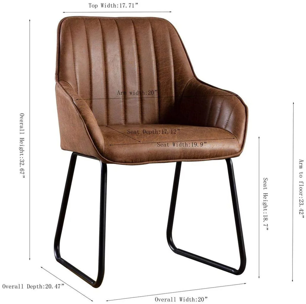 Synthetic Leather Upholstered Dining Chairs Set of 2 E34623