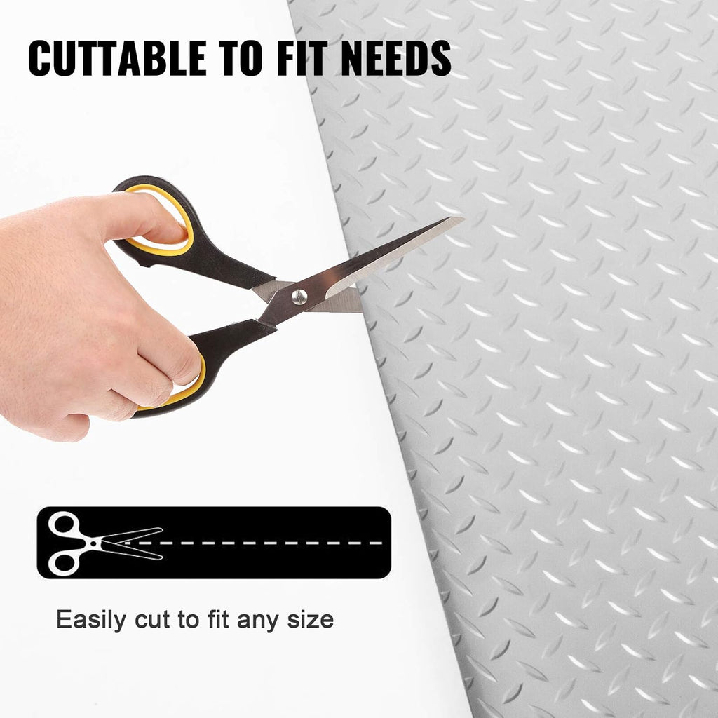 4.9x19ft Anti-Slide Diamond Texture Vinyl Garage Floor Mat V82657