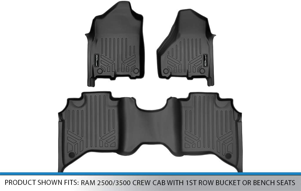 Black 2 Row Custom Floor Mats Liner Set J63762