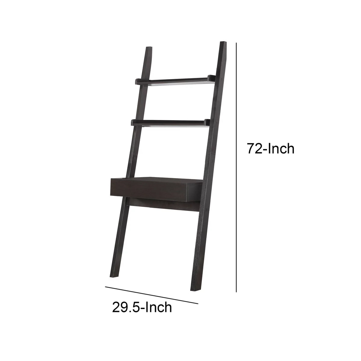 29.5" Cappuccino Wood Ladder Desk with 1 Drawer D48951