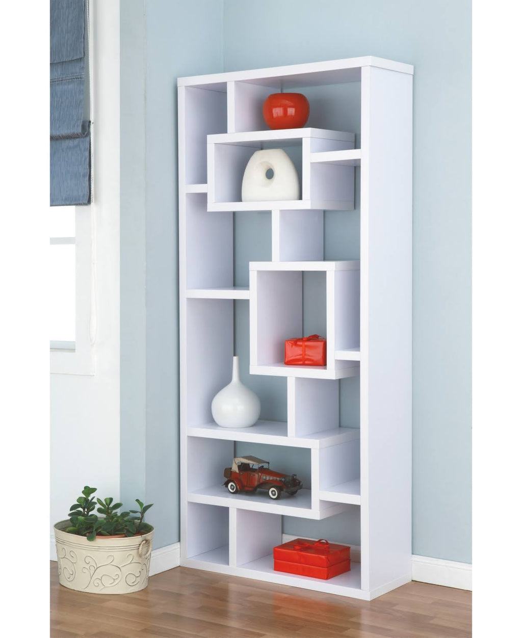 White Modern Bookcase F5835
