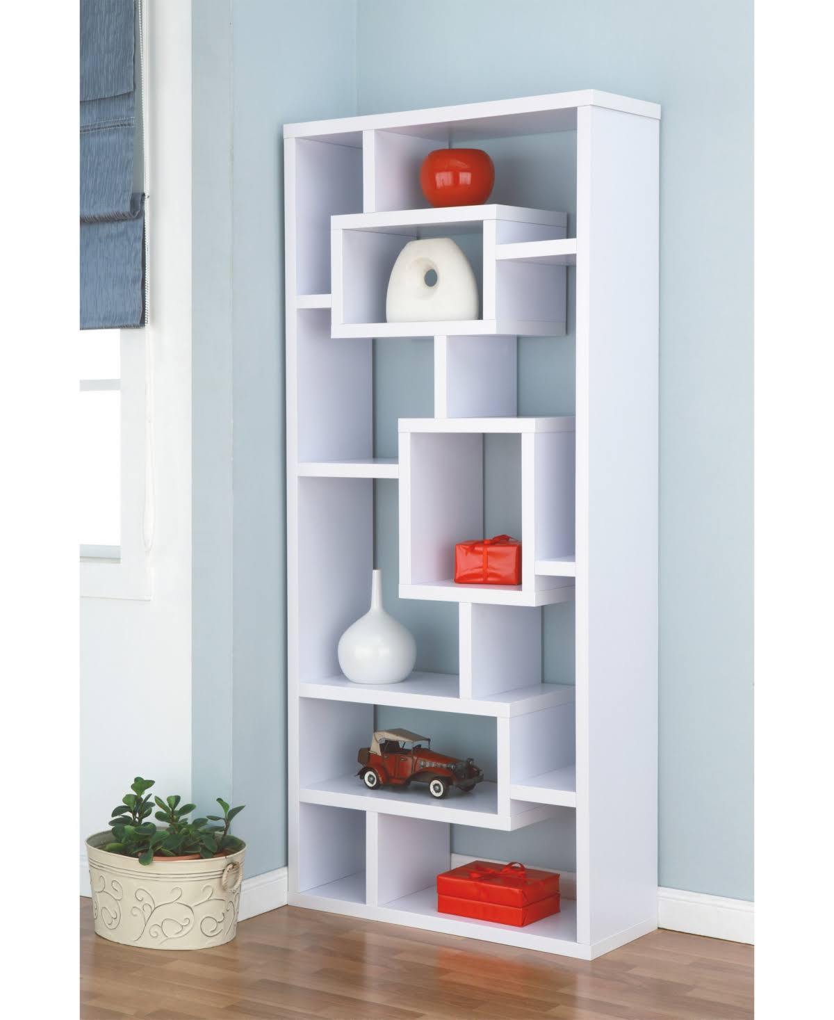 White Modern Bookcase F5835
