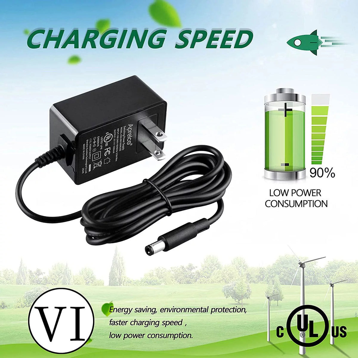 9V AC / DC Adapter Power Supply Cord Charger F43746