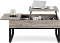 Lift Top Coffee Table with Hidden Compartments and Side Drawer V235