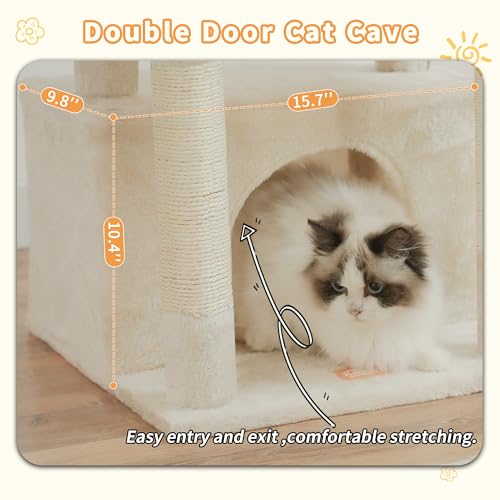 Light Gray Cat Tree with Cat Basket and Scratching Posts R76596
