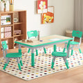 Kids Table and Chairs Set, Multi Levels Height Adjustable, Mint Green N8705