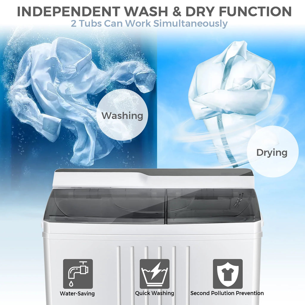 Portable Compact Mini Twin Tub Washing Machine P55588