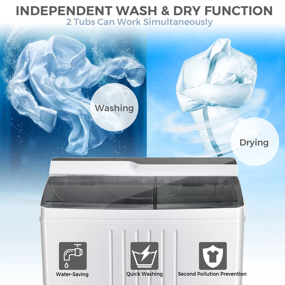 Portable Compact Mini Twin Tub Washing Machine P55588