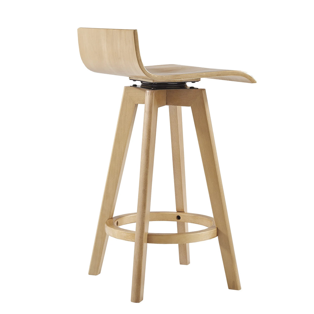Set of 2 Natural Wood Swivel Counter Stool N965300