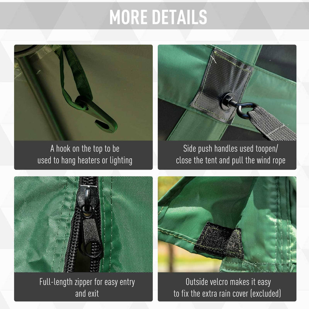 7x7 Pop Up Camping Canopy Tent with Mesh Screen Green M79526