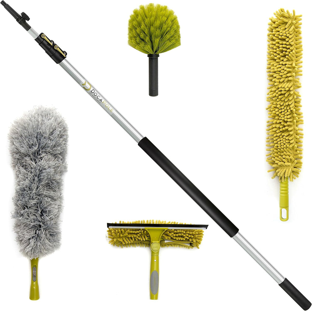 30 Foot Extension Pole Cleaning Kit with Dusting Attachments and Squeegee L148