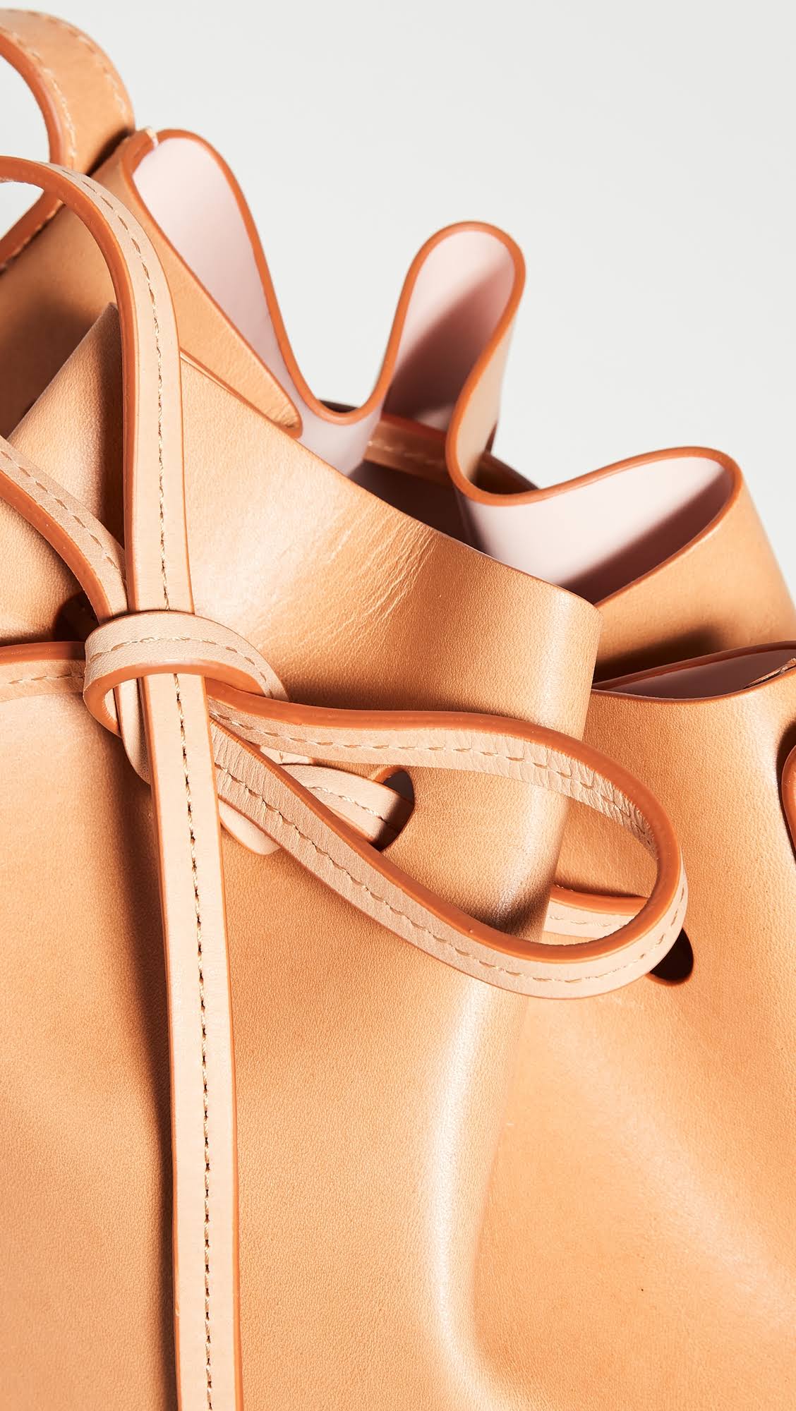 Mini Leather Bucket Bag X3921