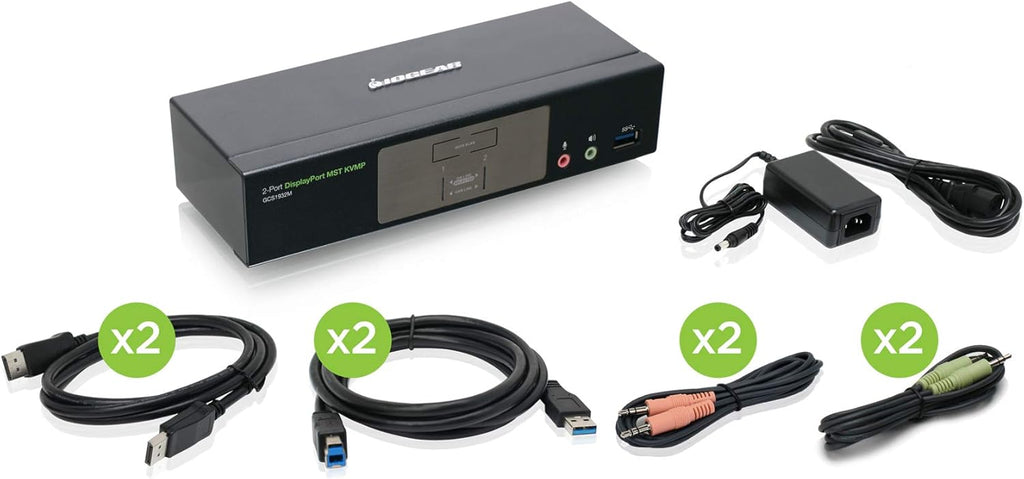2-Port 4K DisplayPort KVMP Switch with Cables S470213