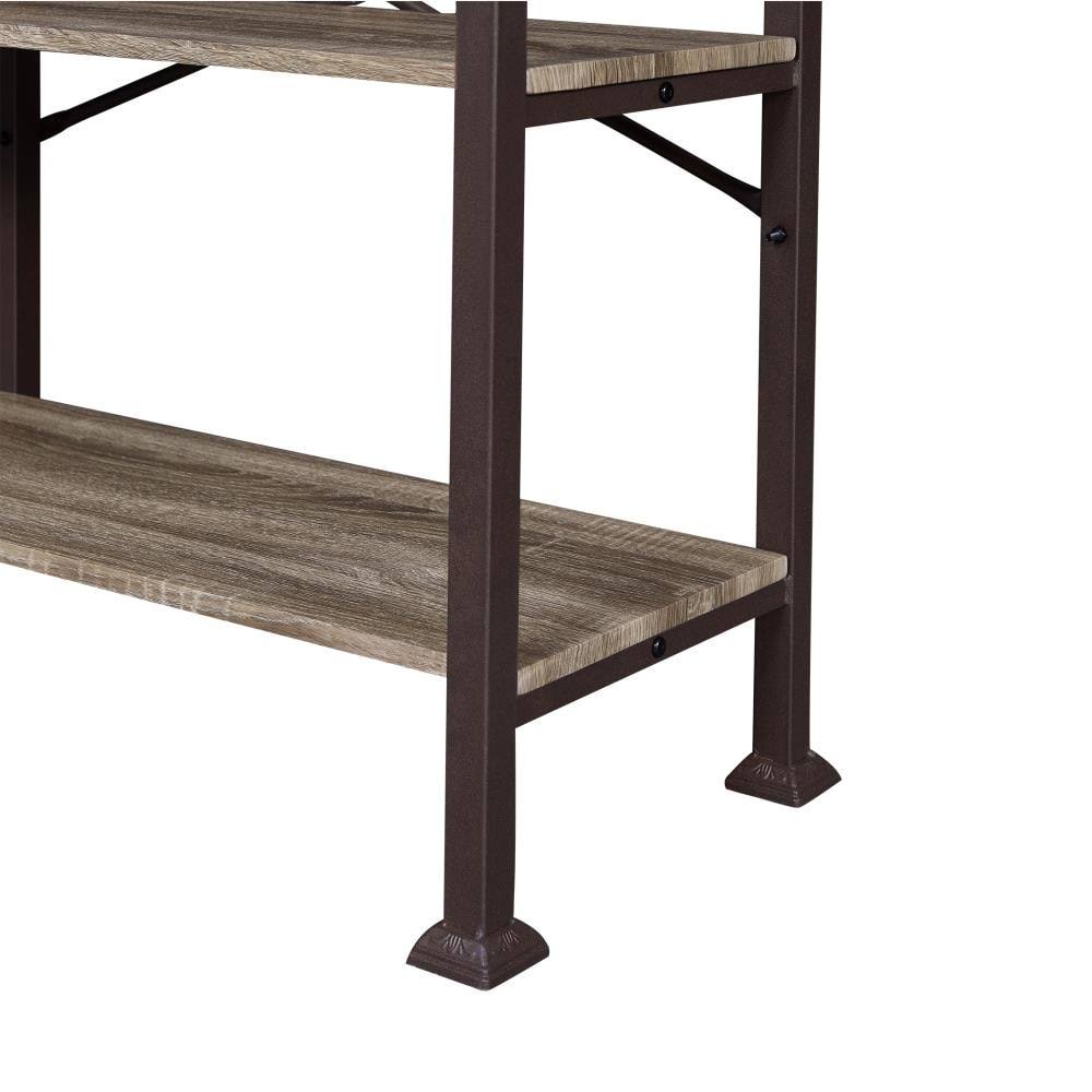 Brown Wood 5-Shelf Bookcase L7017