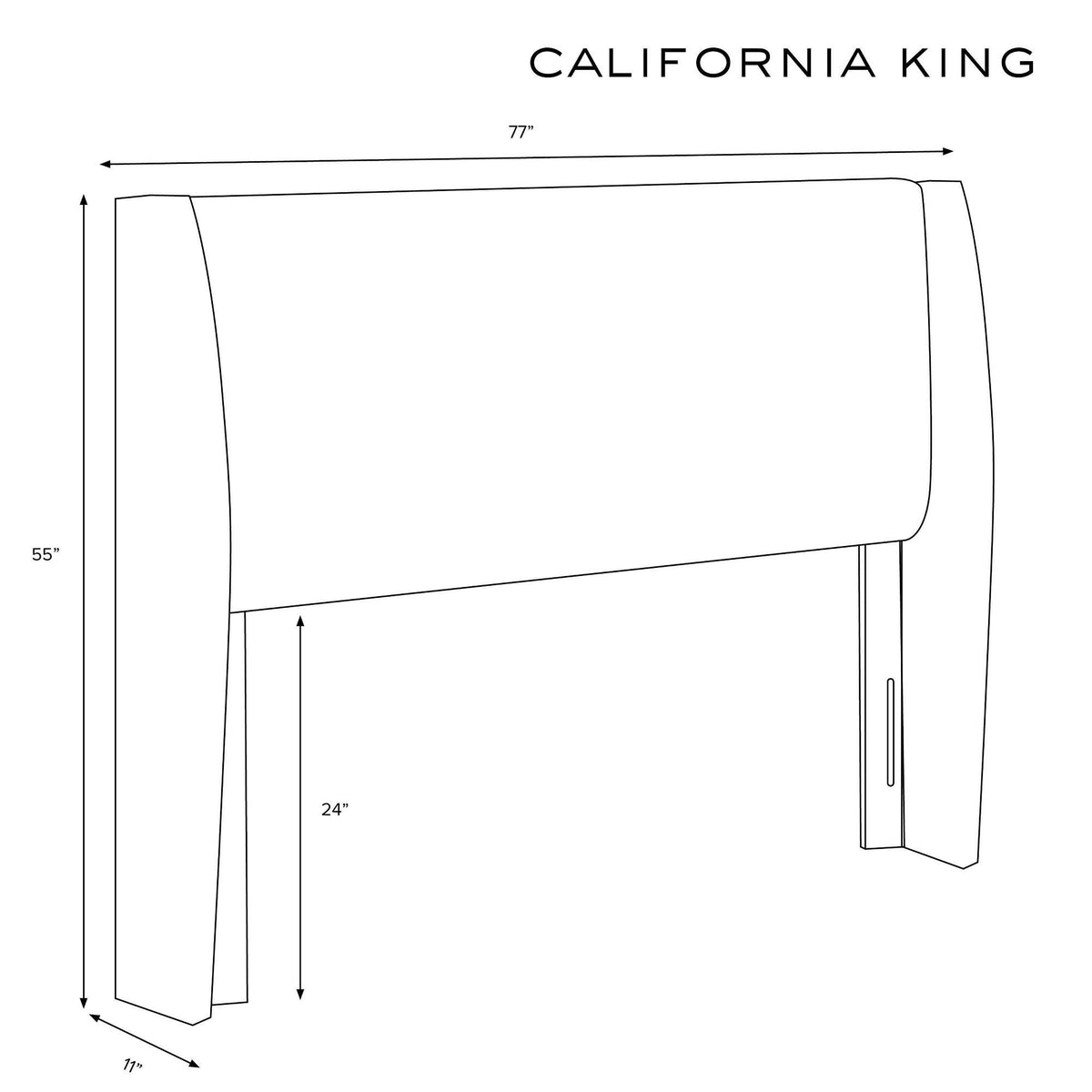 California King Gray Square Headboard S776559