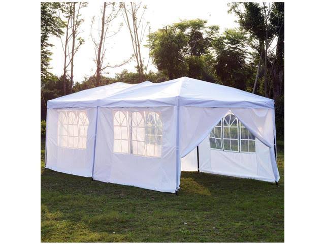 10x20 ft Pop Up Canopy Tent with Sides White R58355