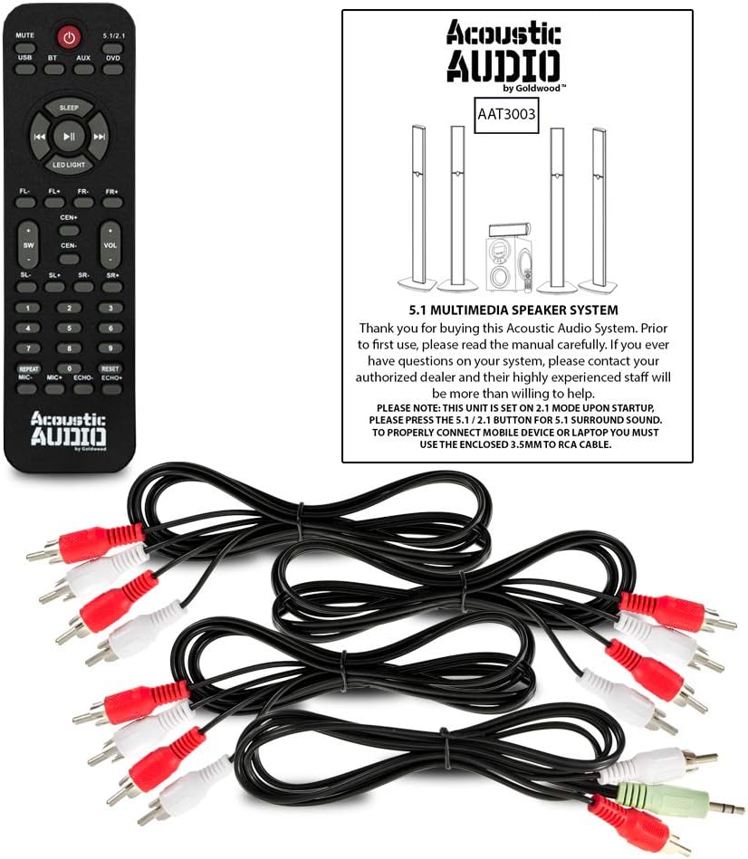 5.1 Bluetooth Tower Speaker System with Optical Input T6324