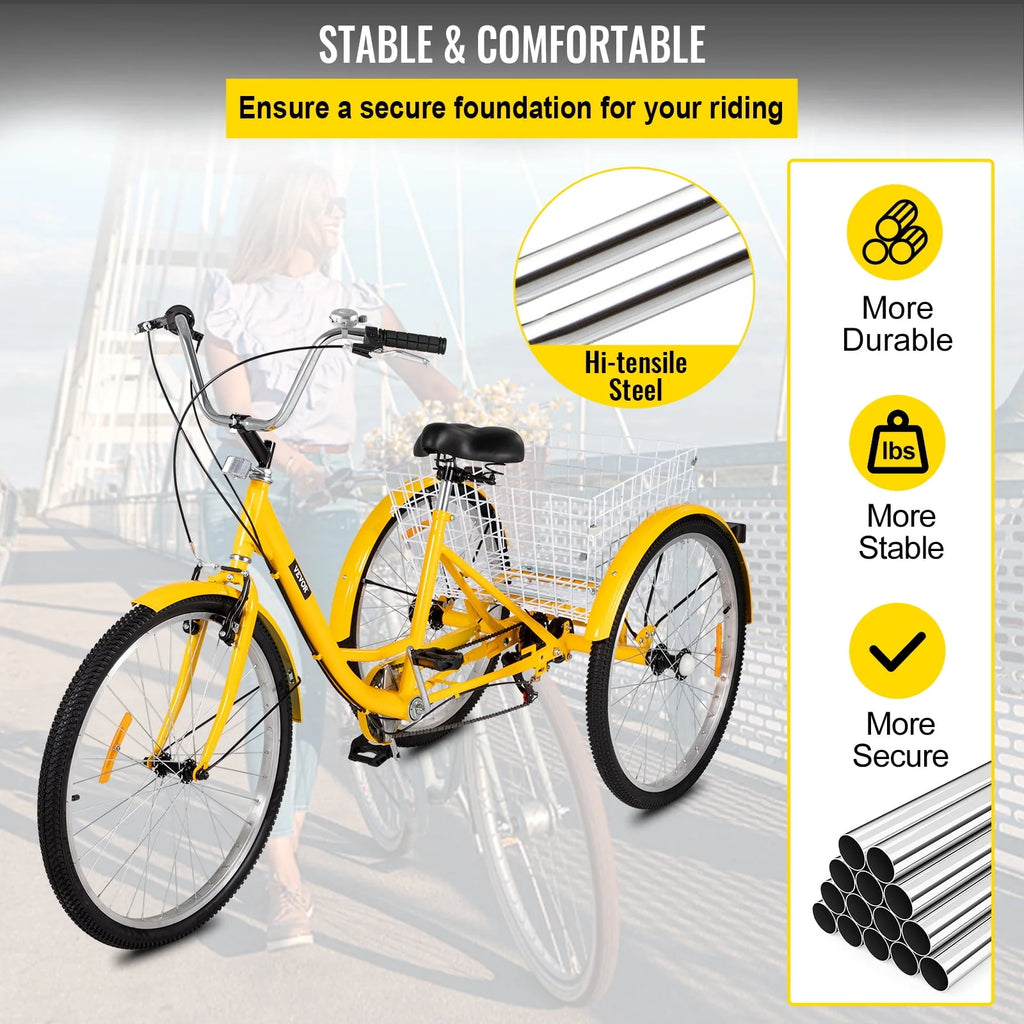 26in 7 Speed Adult Tricycle with Basket O9115