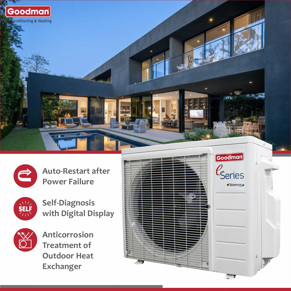 9,000 BTU 18 SEER2 Ductless Mini-Split Heat Pump Air Conditioner J59917