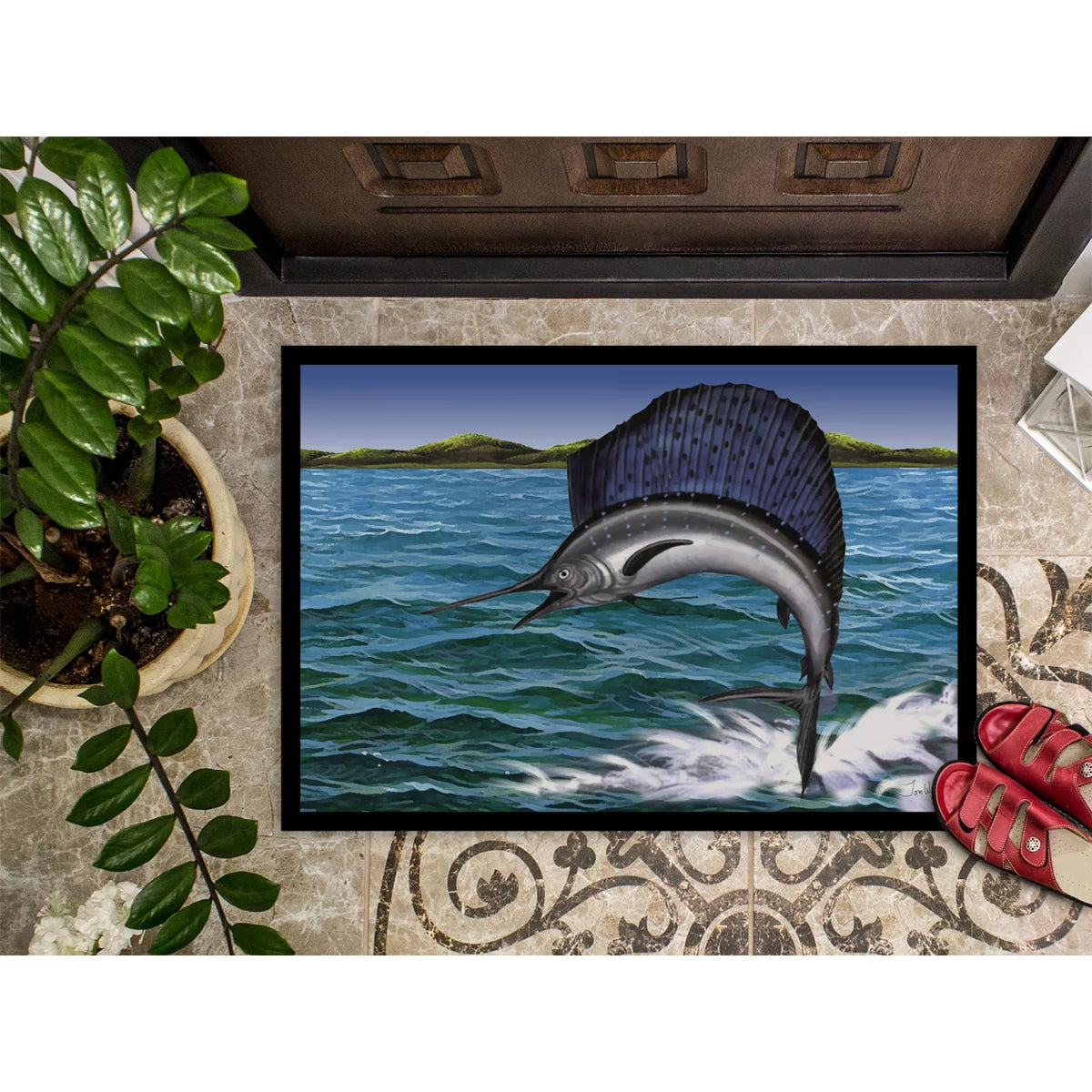 Blue Marlin 24x36 Doormat D625