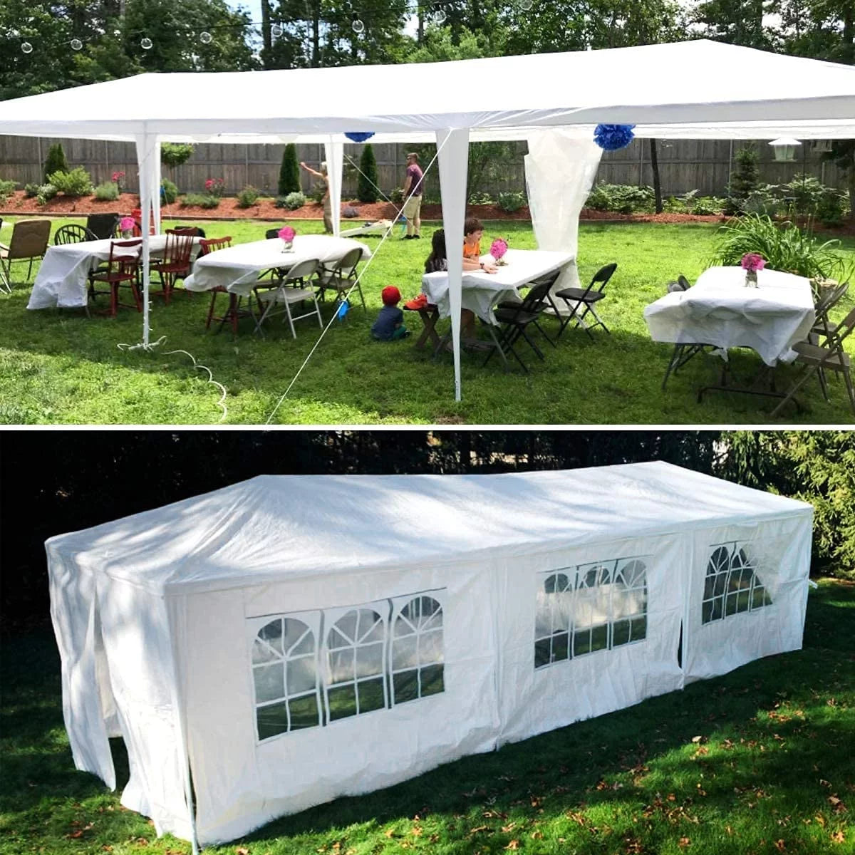 10'x30' Outdoor Canopy Tent with 8 Side Walls White K92468