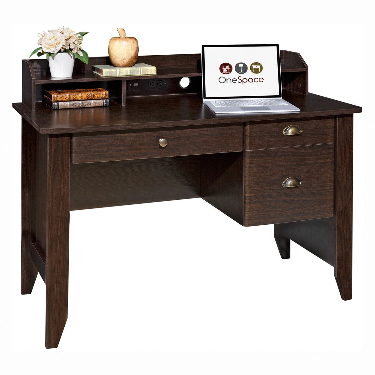 Executive Desk with Hutch, USB and Charger Hub I712