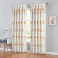 Floral Embroidered Rod Pocket Panel with Attached Valance 54x90 Inches Orange P49874
