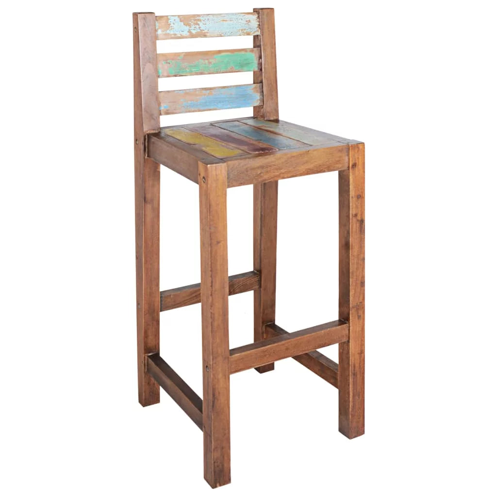 Solid Reclaimed Wood Bar Stools 2 pcs Q9576