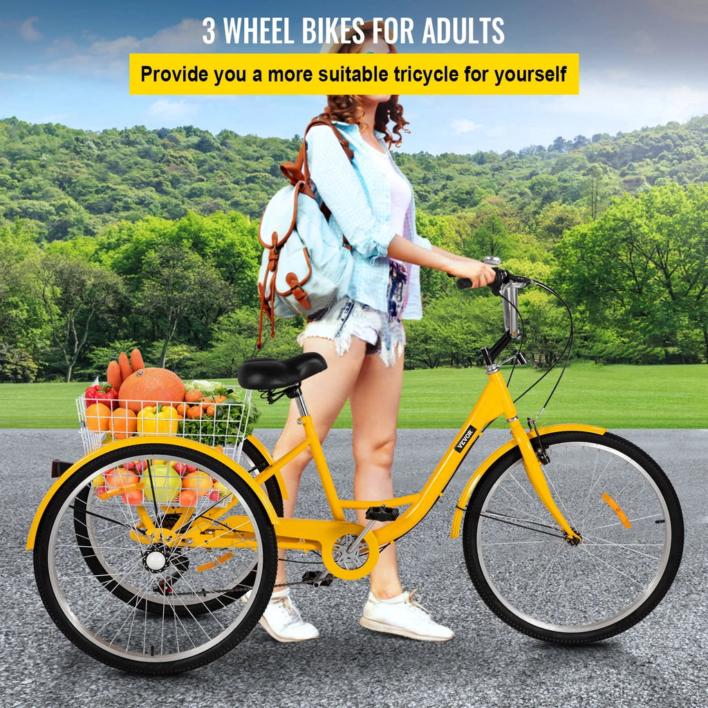 26in 7 Speed Adult Tricycle with Basket O9115