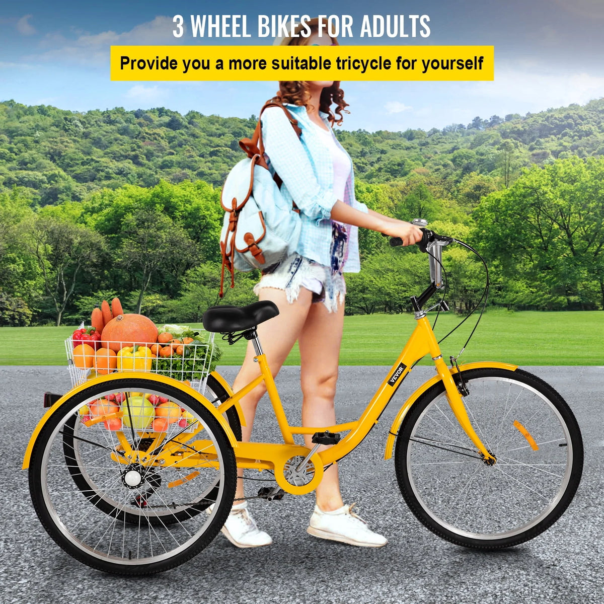 26in 7 Speed Adult Tricycle with Basket O9115