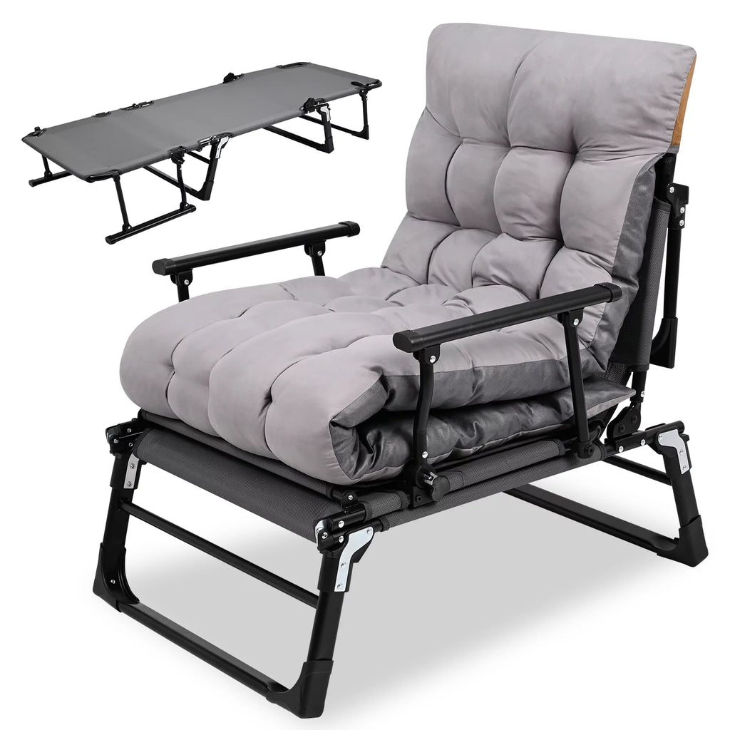 Folding Camping Cot with Mattress and Pillow Y578