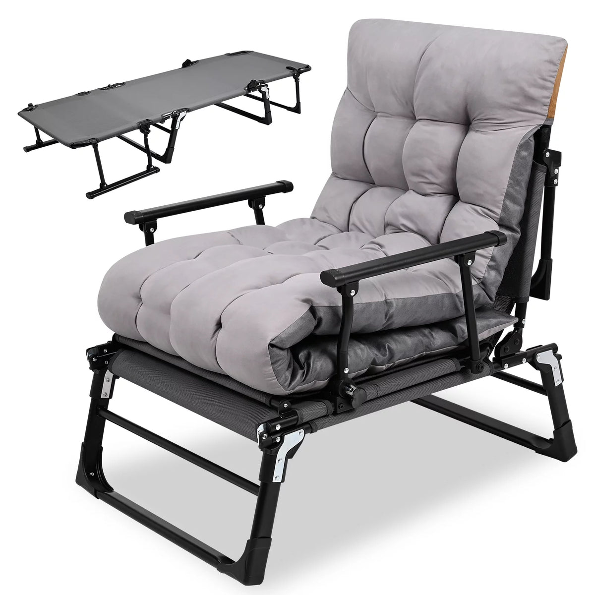 Folding Camping Cot with Mattress and Pillow Y578