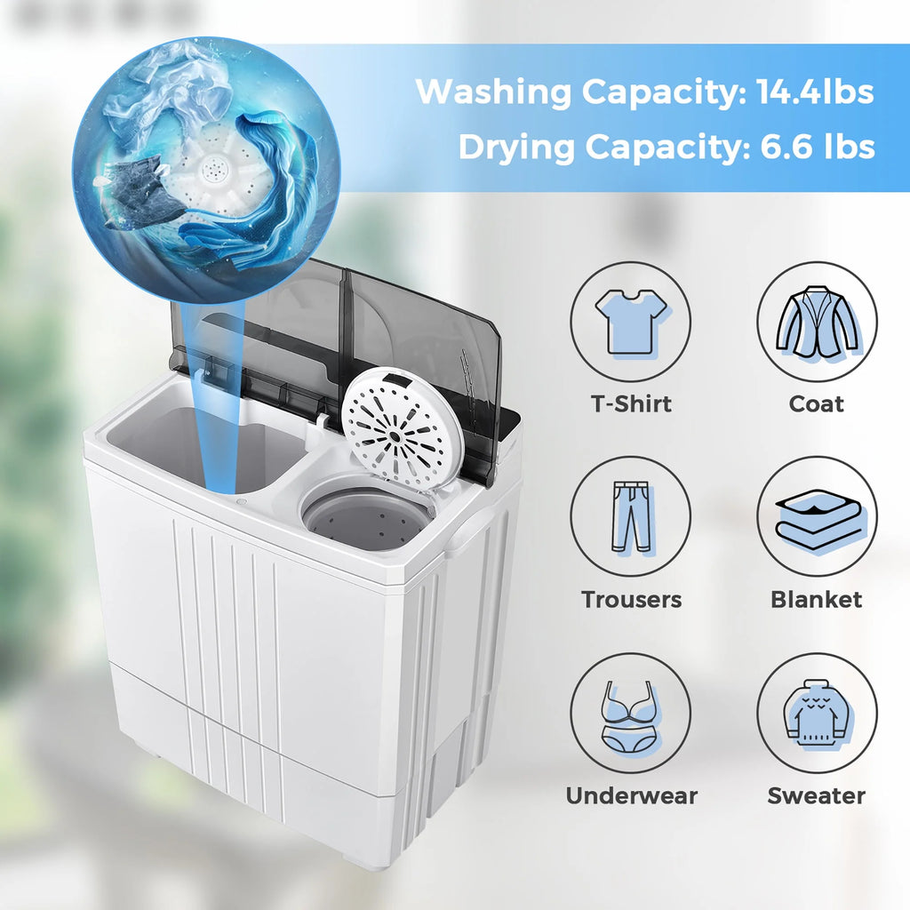 Portable Compact Mini Twin Tub Washing Machine P55588