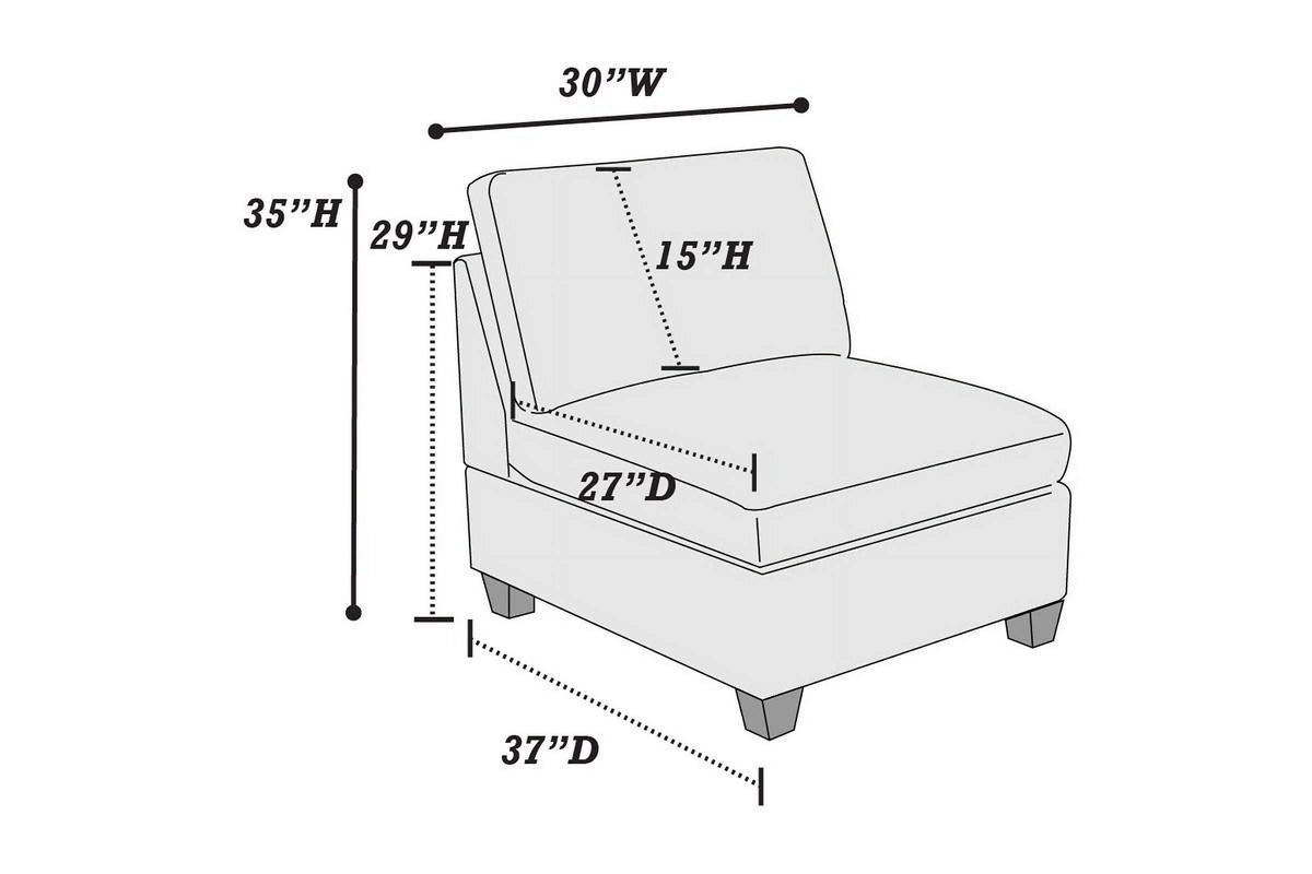 Tan Chenille Modular Sectional Sofa Set 7Pc L112