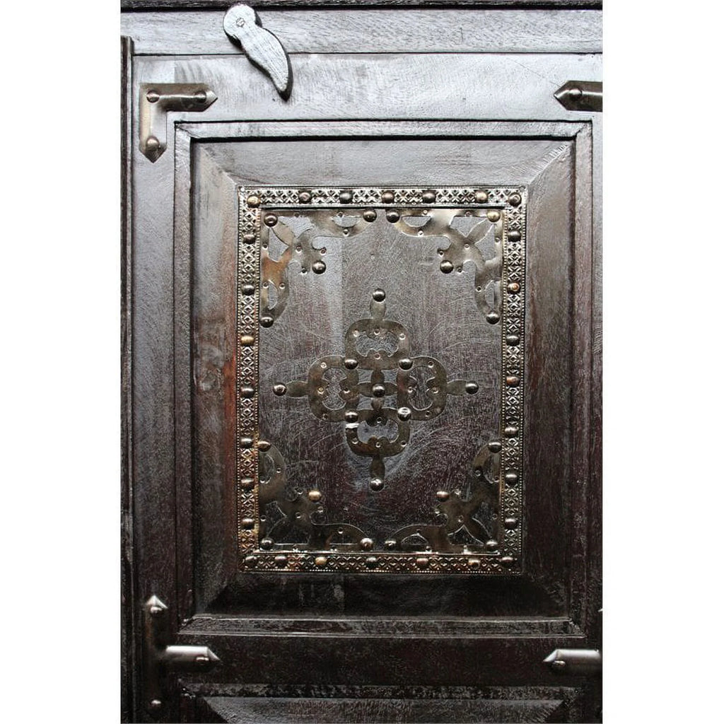 Solid Wood 2 Door Cabinet in Brown H69615
