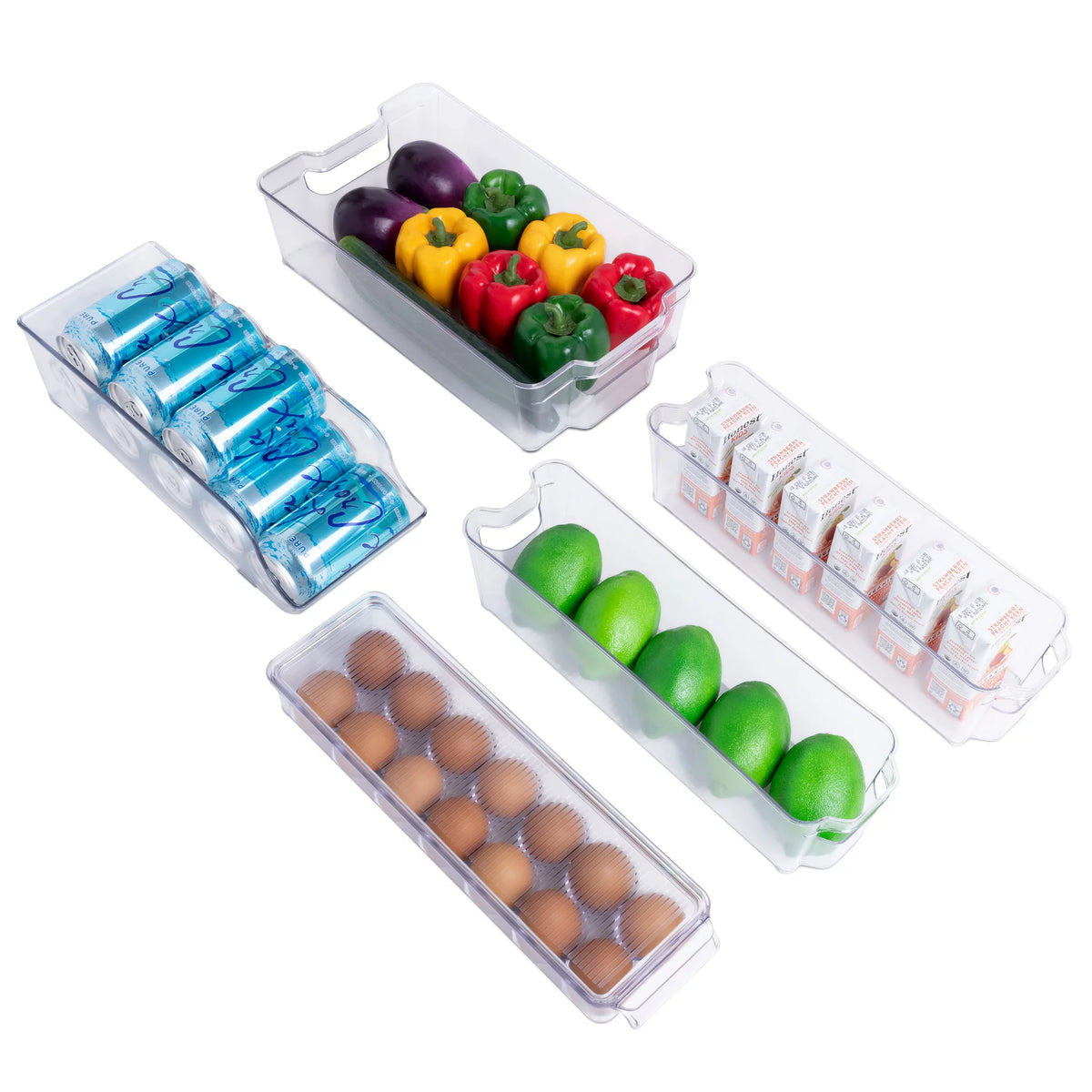 5 Piece Fridge and Freezer Storage Bins X1016
