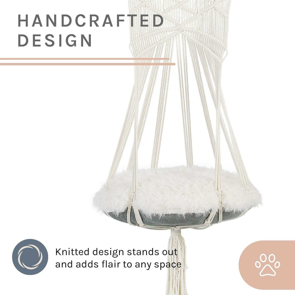 White Macrame Cat Tree T32000