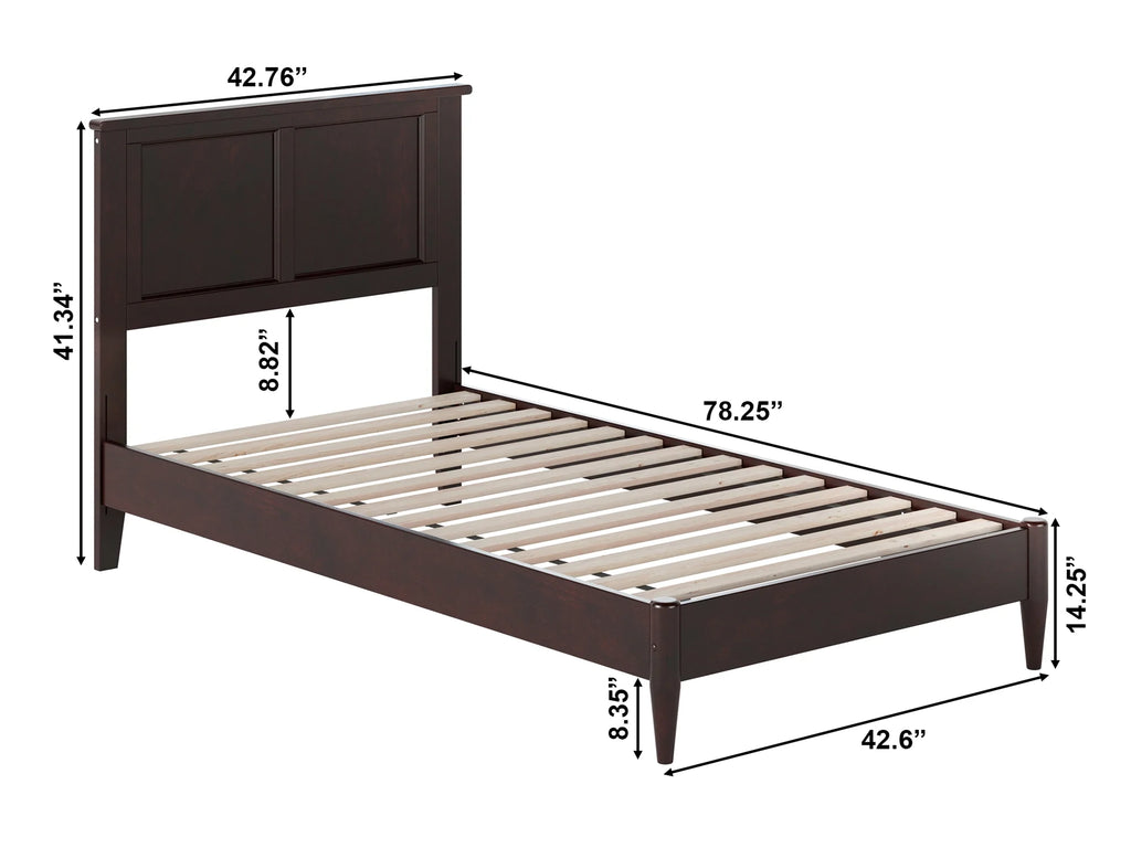 Twin Solid Wood Low Profile Platform Bed Y948