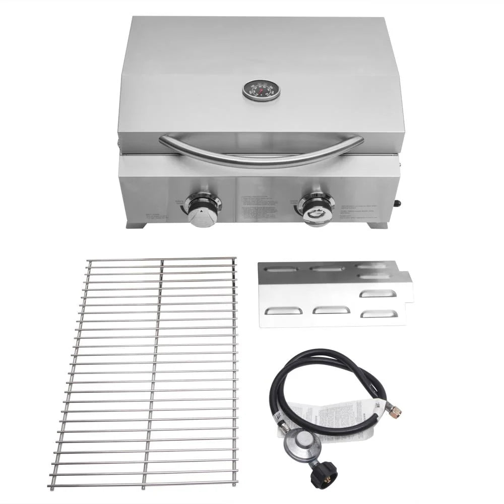 Portable 2 Burner Stainless Steel Propane Grill M499