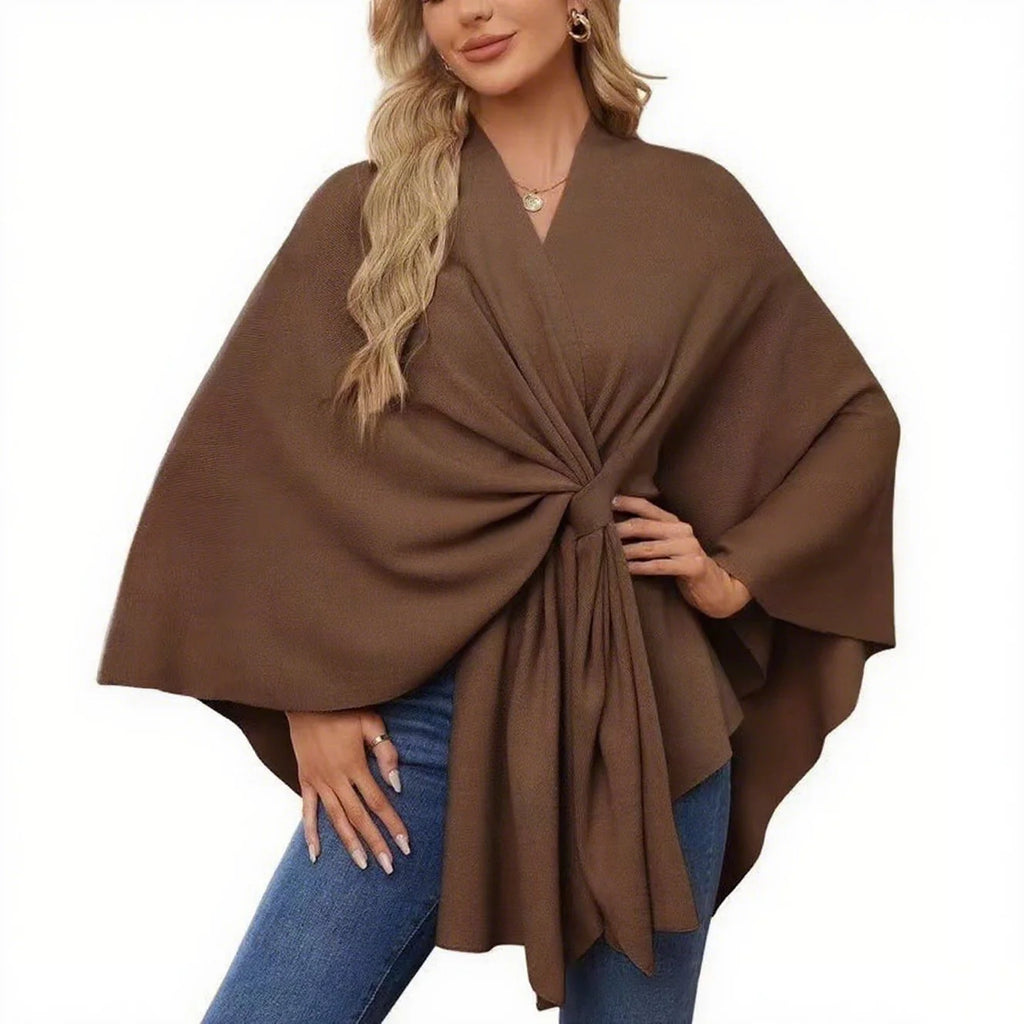 Shawl Wraps Open Front Poncho Sweater T6152