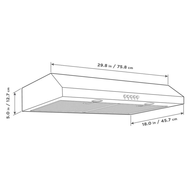30 in. 320 CFM Convertible Under Cabinet Range Hood in Black T719
